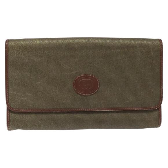 GUCCI Shoulder Bag Canvas Khaki 004 084 004 084 - Picture 2 of 12